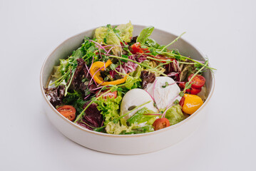 Vegetarian dish with vegetables, greens, salad, healthy food