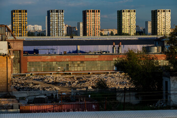 MOSCOW, RUSSIA - AUGUST 5, 2018: The ruin of the former ZIL plant that produced refrigerators and...