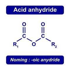 Acid Anhydride Group Chemical Structure. Vector Illustration.
