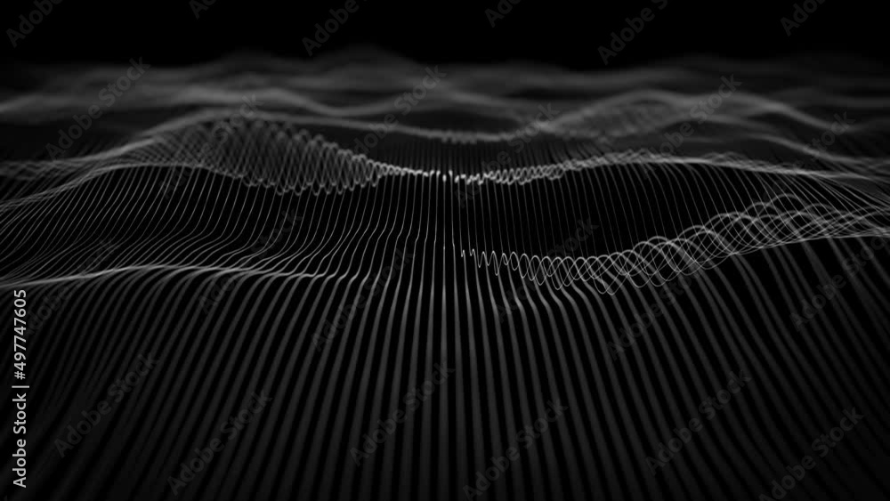 Poster abstract organic network mesh waving fx background loop/ 4k animation of an abstract fractal backgro