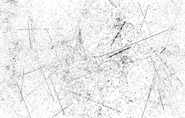 Grunge black and white pattern. Monochrome particles abstract texture. Background of cracks, scuffs, chips, stains, ink spots, lines. Dark design background surface.
