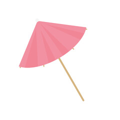 pink coctail umbrella- vector illustration