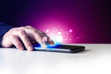 mano, telefono, informatico, digitale, 
