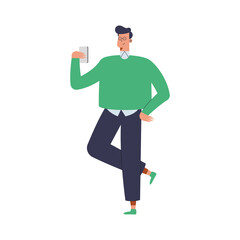 young man using smartphone