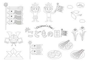 子どもの日_セット_線画