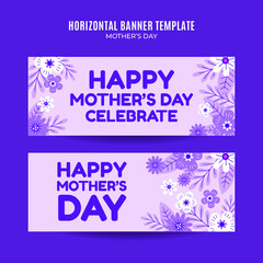 Happy Mother's Day Retro Web Banner for Social Media Horizontal Poster, banner, space area and background