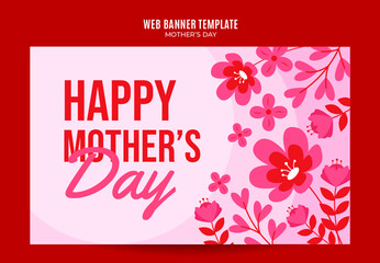 Happy Mother's Day Retro Web Banner for Social Media Poster, banner, space area and background