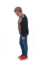 Fototapeta premium senior woman searching in the floor