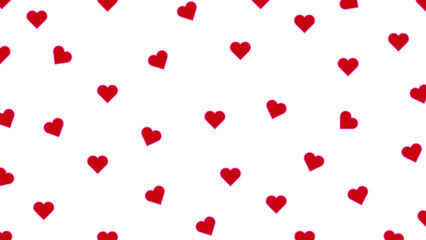 cute red heart pattern on white background