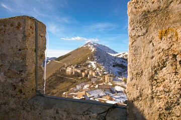 Rocca Calascio in Abruzzo Italia nel  periodo invernale 