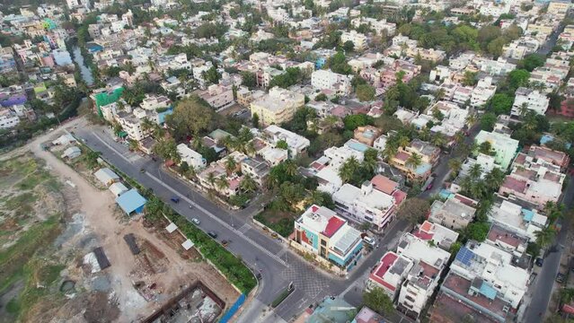 Posh are of Indian City on a Drone view