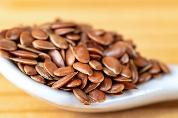 Macro of flax seeds