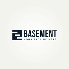 simple basement stair logo template vector illustration design. minimalist underground building business logo concept