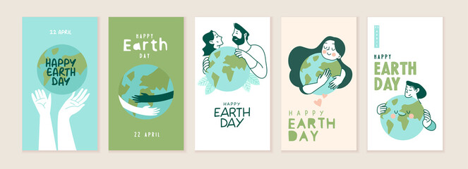 Earth day illustration set. Vector concepts for graphic and web design, business presentation, marketing and print material.