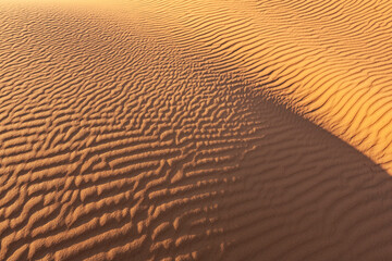 dettaglio delle onde create dal vento su una duna nel deserto 