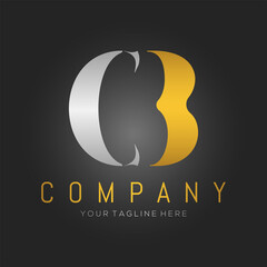 CB initial logo company name colored gold and silver  design. vector logo for business and company identity.