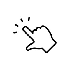 Hand click icon. Clicking symbol. Finger pointer vector design.