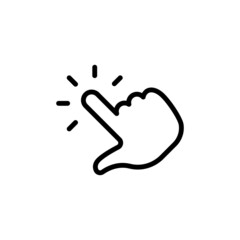 Hand click icon. Vector clicking pointer finger.