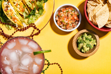 Cinco De Mayo Background With Food And Drink