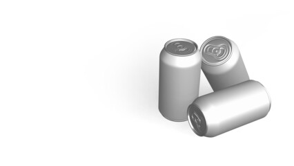 Metal drink can mockup with blank space 3D illustration rendering object for mockup