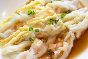 
A plate of delicious steamed vermicelli roll