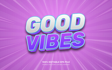Obraz premium Good Vibes 3D text style effect 