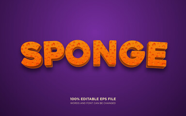 Sponge 3D editable text style effect	