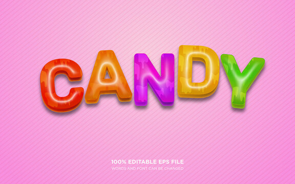 Gummy 3D Editable Text Style Effect	