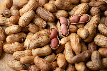 Roasted peanuts are cooked for a delicious meal.