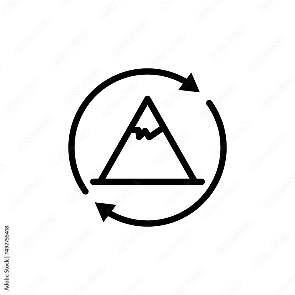 Poster mountain icon with circle. line icon style. simple design editable. simple symbol illustration. desi