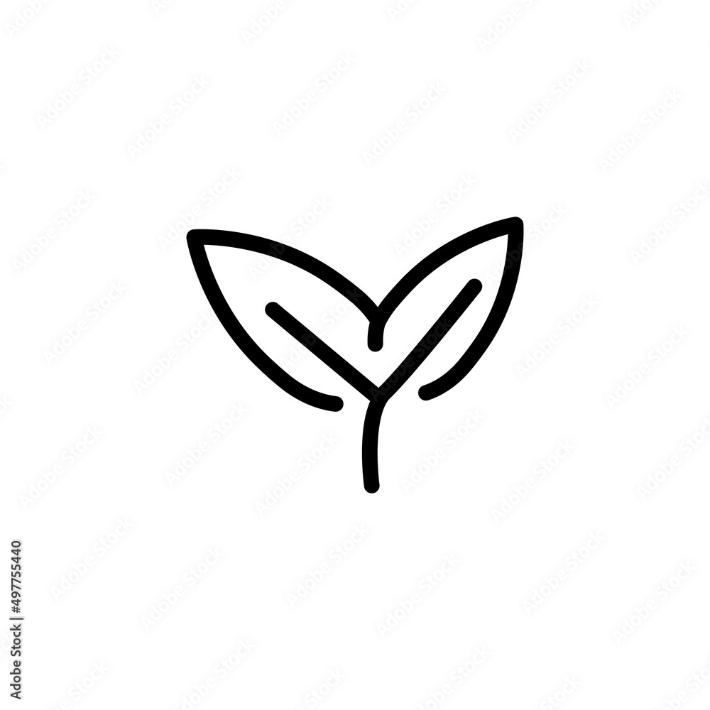 Poster leaf icon. suitable for ecology symbol. line icon style. simple design editable. simple symbol illus