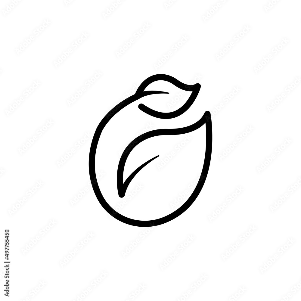 Poster leaf icon. suitable for ecology symbol. line icon style. simple design editable. simple symbol illus