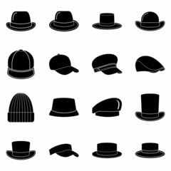 hat icon set, hat vector set sign symbol