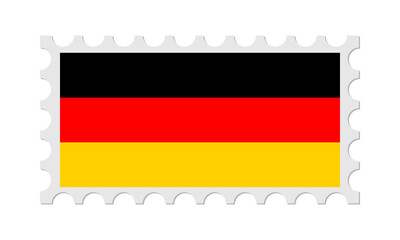 Germany Postage Stamp With Shadow. Vector illustration.