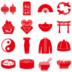 chinese new year icon set, chinese new year vector set sign symbol