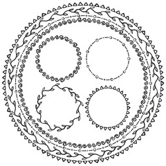 Hand-drawn circle frames