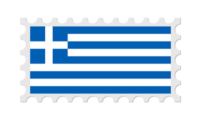 Greece Postage Stamp With Shadow. Vector illustration.