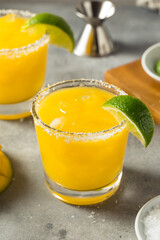 Boozy Cold Mango Margarita Cocktail