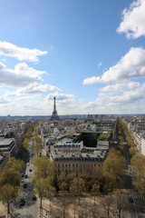 Fototapeta premium landscape of paris with eiffel tower in a spring morning