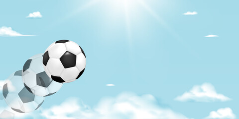 Naklejka premium Soccer ball or football ball with beautiul background.