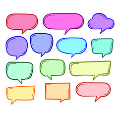 Set of colorful speech bubbles Premium Vector