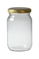 Frasco de vidrio 250 ml, Envase Conservas, Mayonesa, Fondo blanco, Tapa Twist Off Dorada
