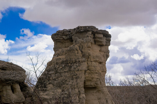 Rock Tower At Writing On Stone Provincial Park