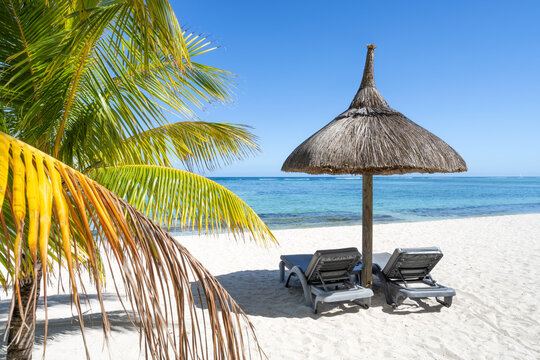 Relaxing beach vacation in a beach chair