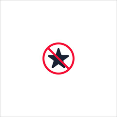 No Star Sign on White Background. No favorite sign isolated on white background vector illustration. 
Star icon. Not allowed, black object in red warning sign with transparent background