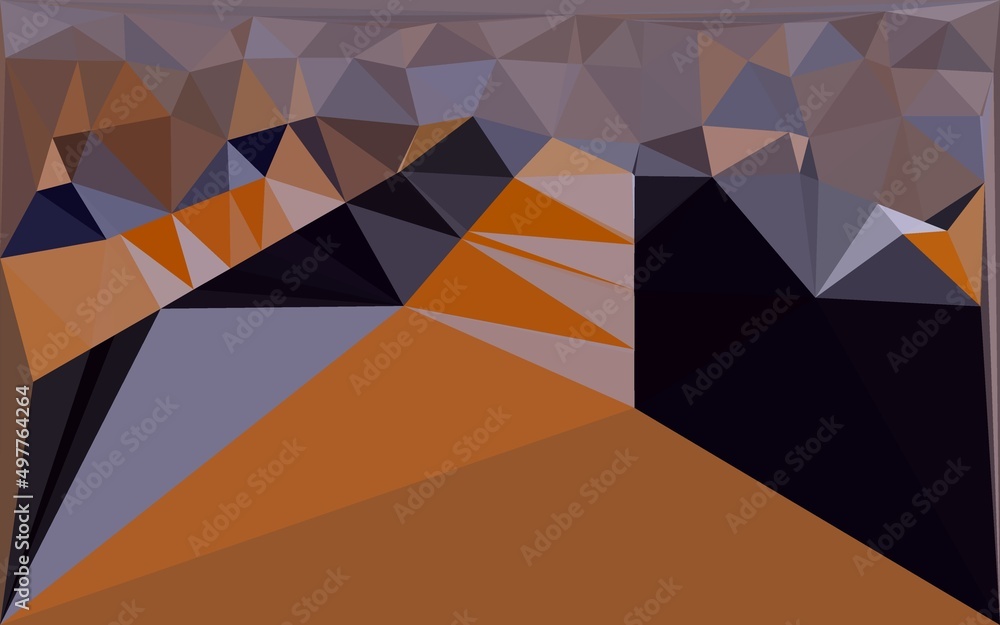 Aufkleber intricate and complex pattern and designed mosaic from many triangle shaped tiles in orange gold bla