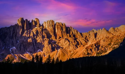 Abwaschbare Fototapete Kürzen Sommerabendsee in den Dolomiten, Alpen, Italien