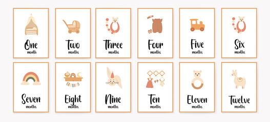 Children's cards for the first 12 months of a child is life. Gifts for a boy or a girl for the first year of a child is life. Capture all the special moments of the baby s first year of life