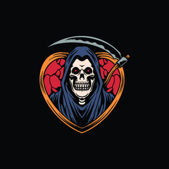 grim reaper tattoo vector design