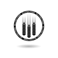 Gluten free grain icon with shadow